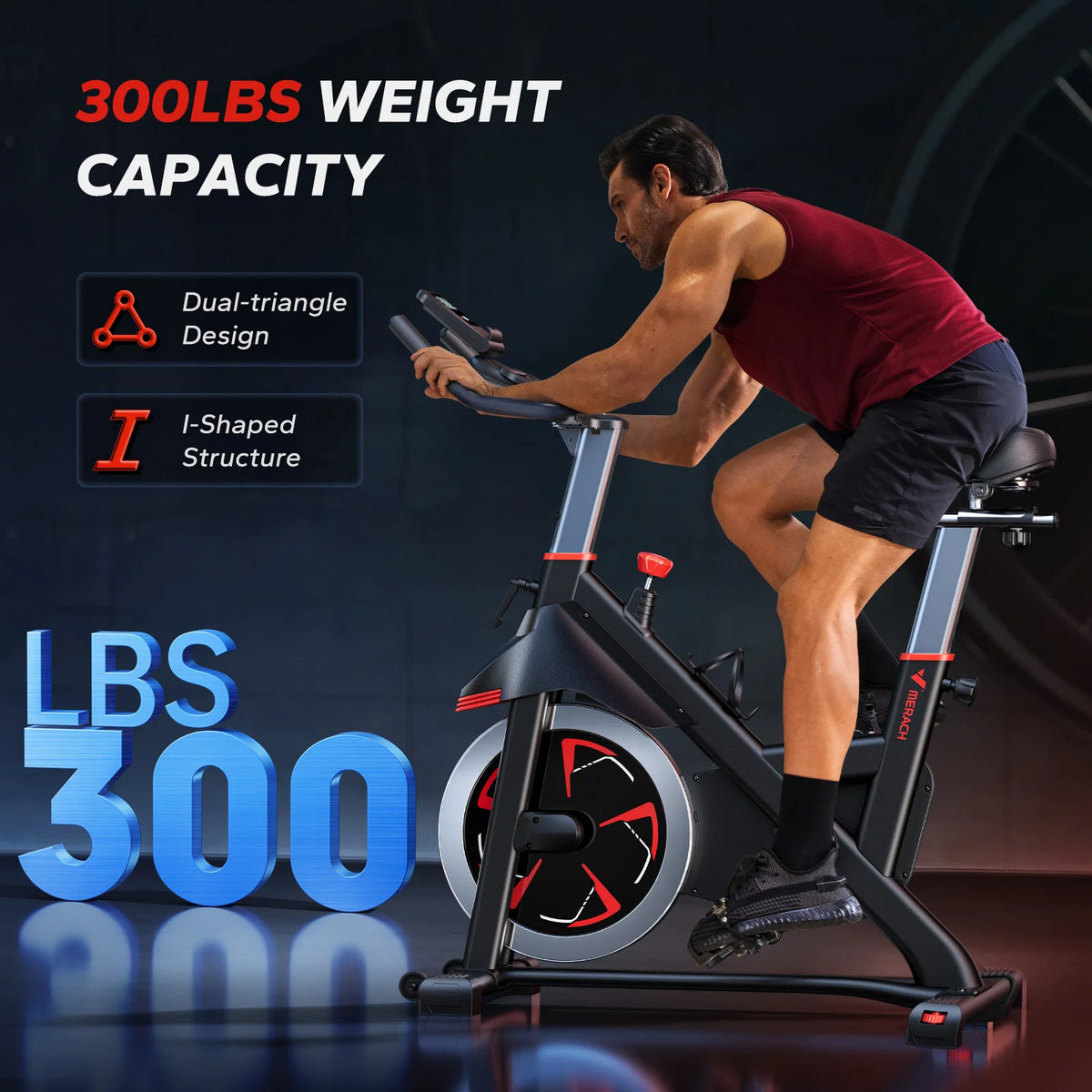 Exercise Bike S38 Indoor Cycling Magnetic Resistance Exclusive App 300lbs Capacity Comfortable Seat for Home&Weight Loss