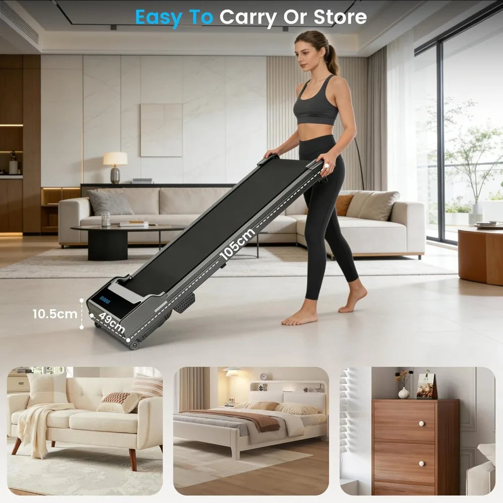 Walking Pad Treadmill for Home - Under Desk Walk Pad with Remote, 0.6-4.0 MPH, 220 lbs Capacity, Compact for Office
