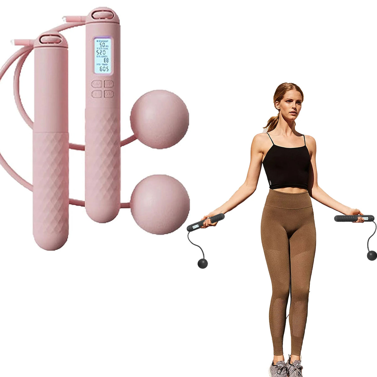 Professional Women's Fitness Jump Ropes Soft Handle No Weight Bearing Indoor Gym Workout Tool Fat Loss Exercise Equipments