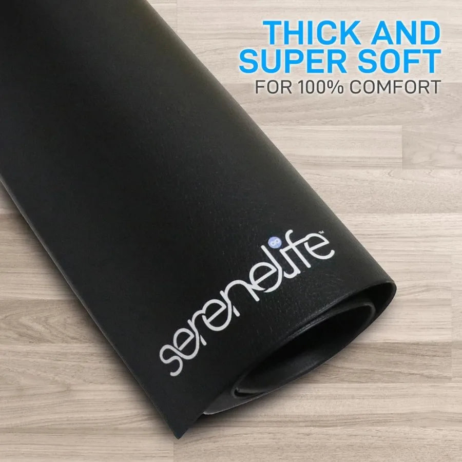 Premium Portable Fitness Exercise Mat - 36" x 72" Non-Slip Gym Training Equipment Floor Protection - Yoga Workout Jump Rope - f