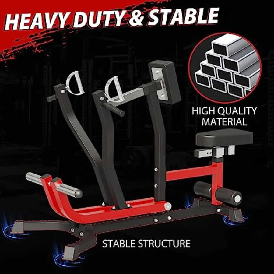 Seated Row Machine, Back Machines Home Gym Plate Loaded, Adjustable Back Workout Equipment LAT Machine, with Independent Arms &