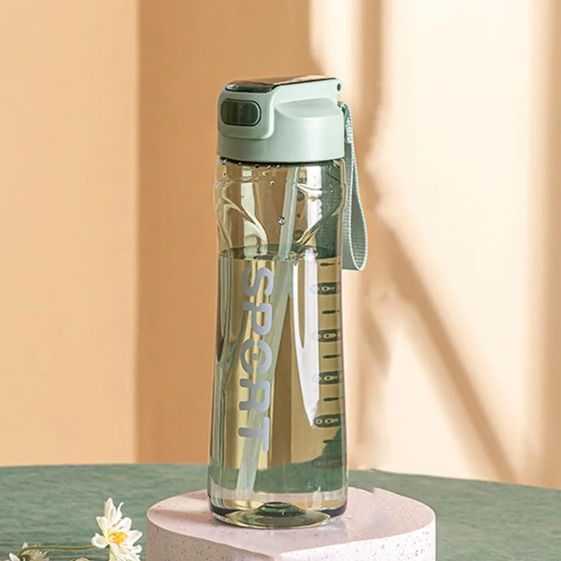 800ML Transparent Plastic Straw Water Bottle Large Capacity Portable Sport Cup