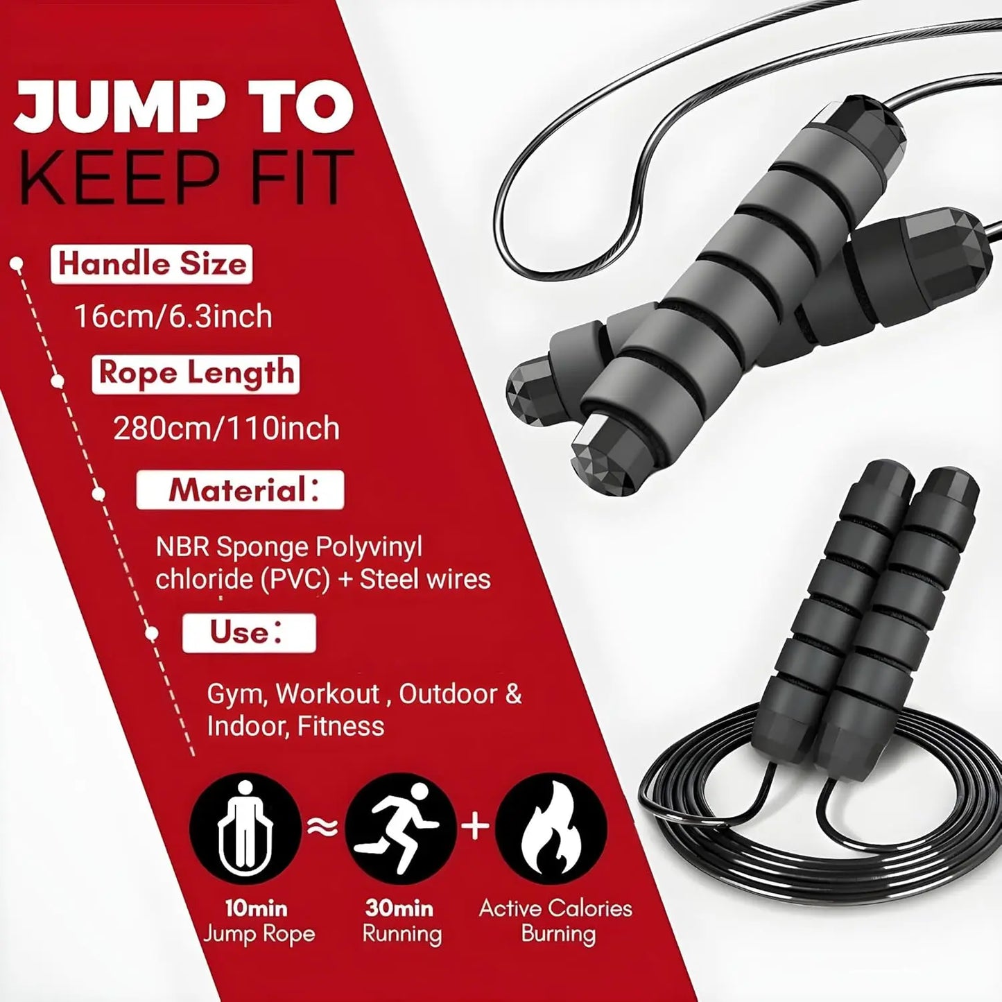 Jump Rope - Tangle-Free Rapid Speed with Ball Bearings -jump Rope for Men, Women, Kids and Adults β Home Exercise and Slim Body Adjustable Speed Jump Ropes for Fitness at Home Gym Workout