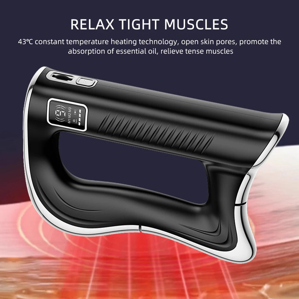 Electric Fascia Knife Massager High Frequency Vibration Muscle Scraper 9 Gears Portable Full Body Deep Tissue Muscle Relaxation Device for Gym Office Home