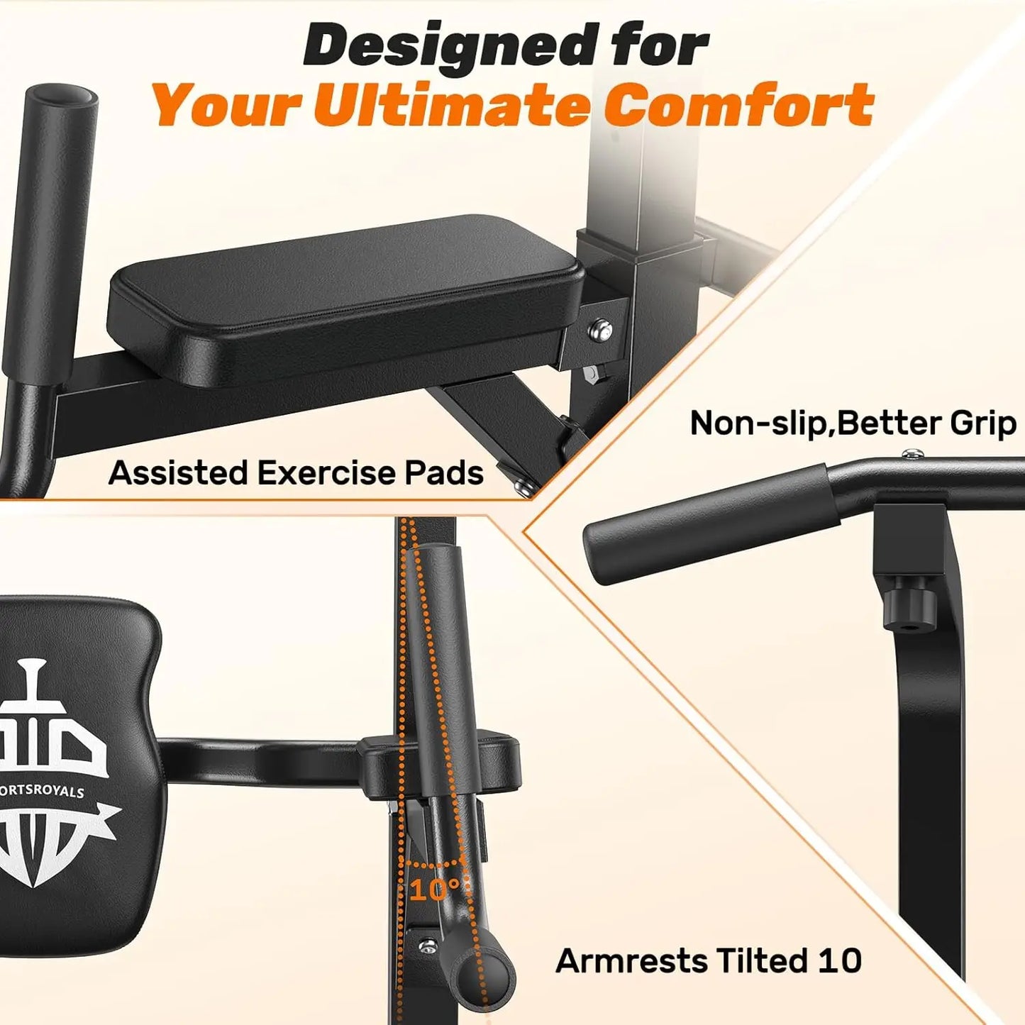 Power Tower Pull Up Bar Station, 450LBS Stable Pull Up Dip Station for Home Gym Strength Training