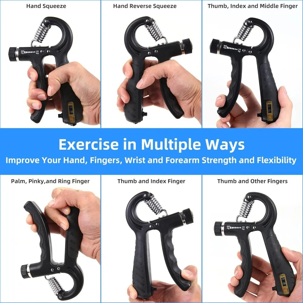 Adjustable Hand Gripper 22-220Lbs, Forearm Strengthener for Muscle Building & Injury Recovery