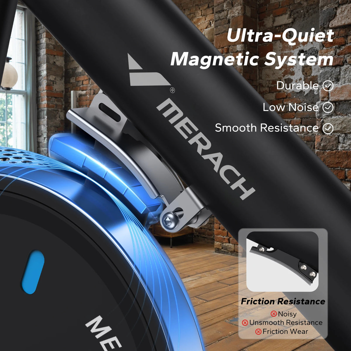 Exercise Bike Brake Pad/Magnetic Stationary Bike with Exclusive App Low Noise Indoor Cycling Bike with Fitness Courses