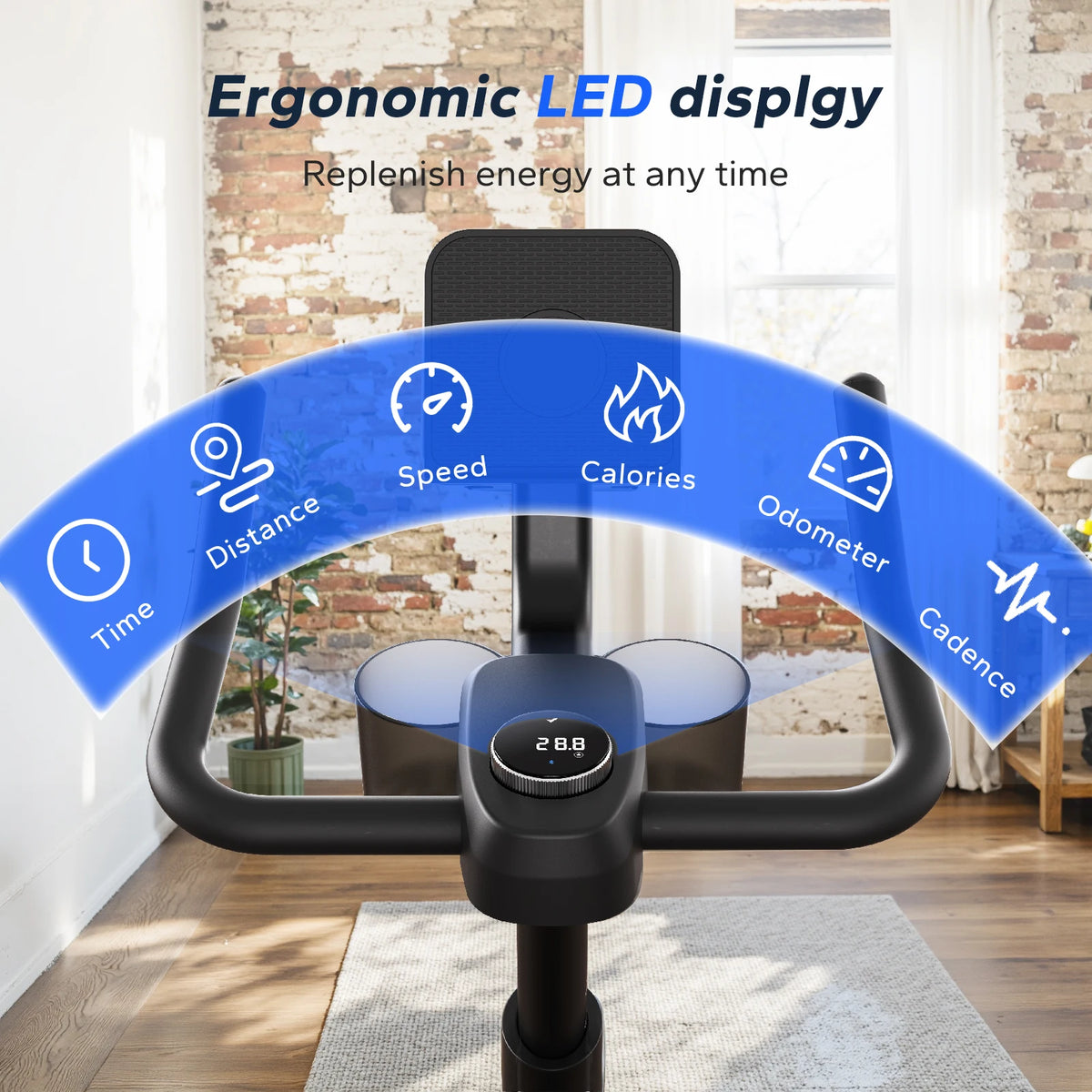 Exercise Bike Brake Pad/Magnetic Stationary Bike with Exclusive App Low Noise Indoor Cycling Bike with Fitness Courses