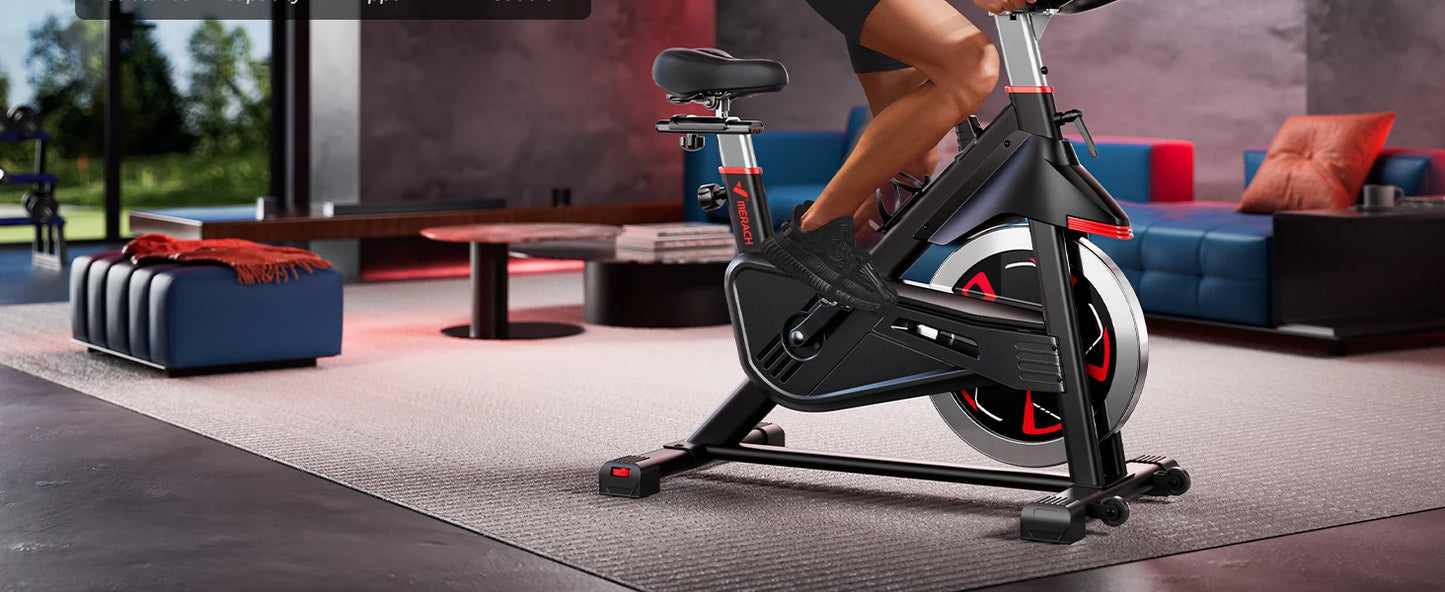 Exercise Bike S38 Indoor Cycling Magnetic Resistance Exclusive App 300lbs Capacity Comfortable Seat for Home&Weight Loss