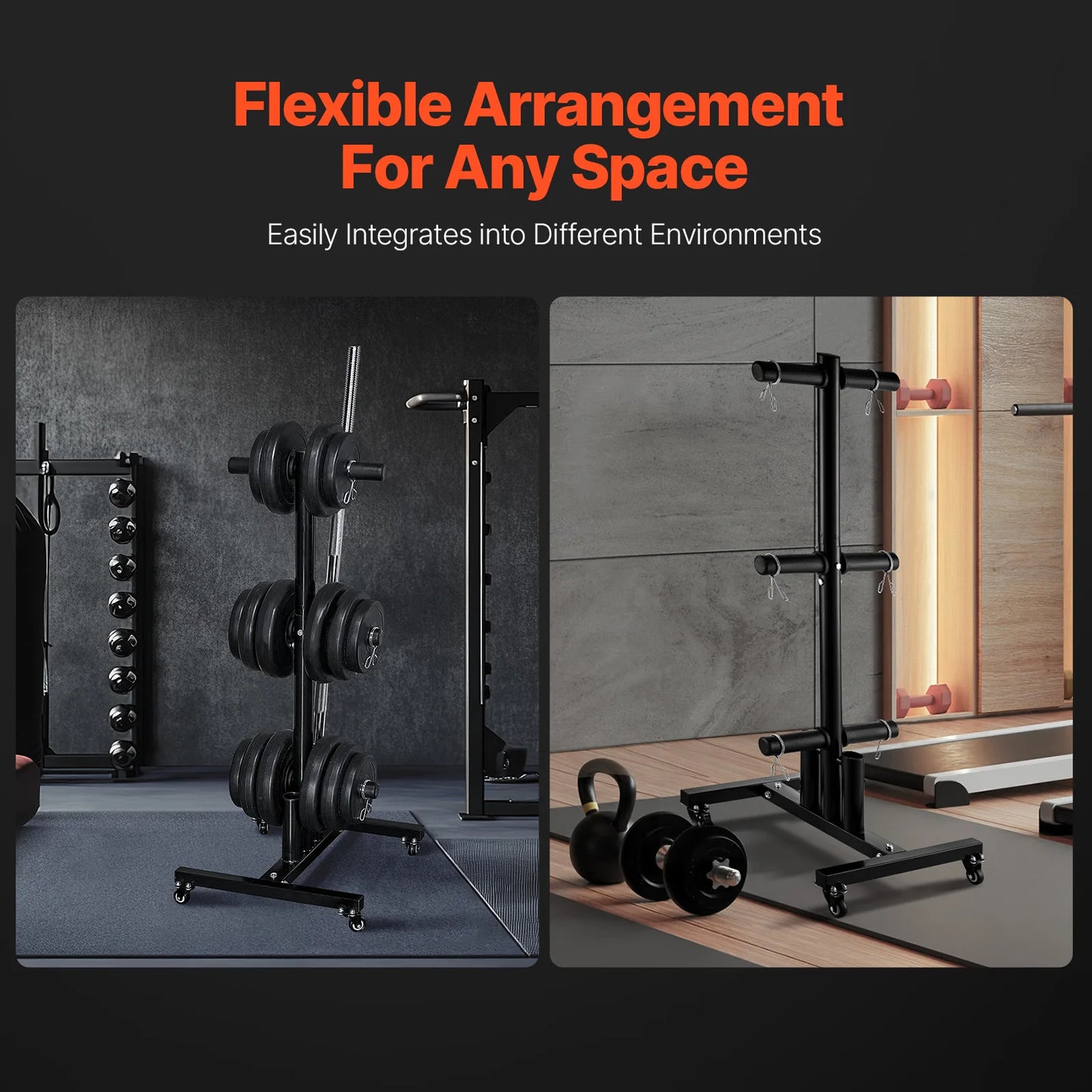 Weight Plate Rack Standard Weight Plate Tree with Wheels 1000 lbs Load Capacity Home Gym Barbell Rack Storage Stand