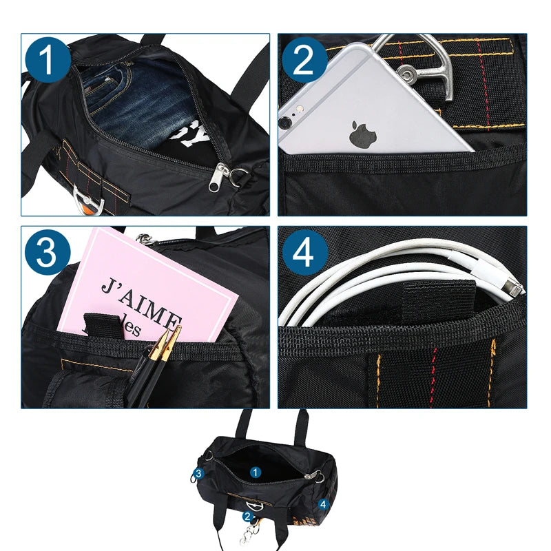 16 Inch Lightweight Duffle Bag Gym Sports Travel Carry On Weekender Overnight Tactical Workout Bag with Pockets for Men Women Bl