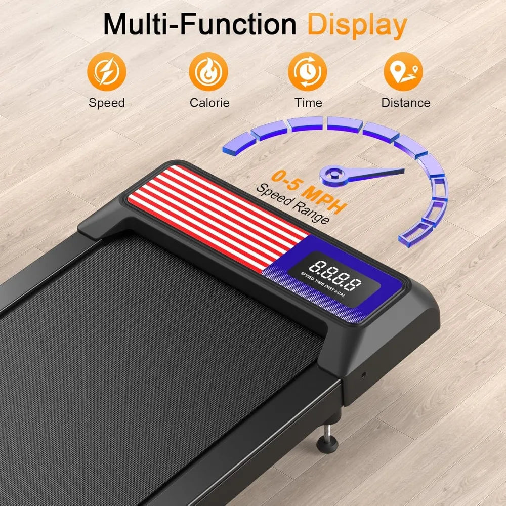Compact Walking Treadmill Pad with 0-5% Incline, 2.5HP Quiet Motor for Home Office, App & Remote Control, LED Display