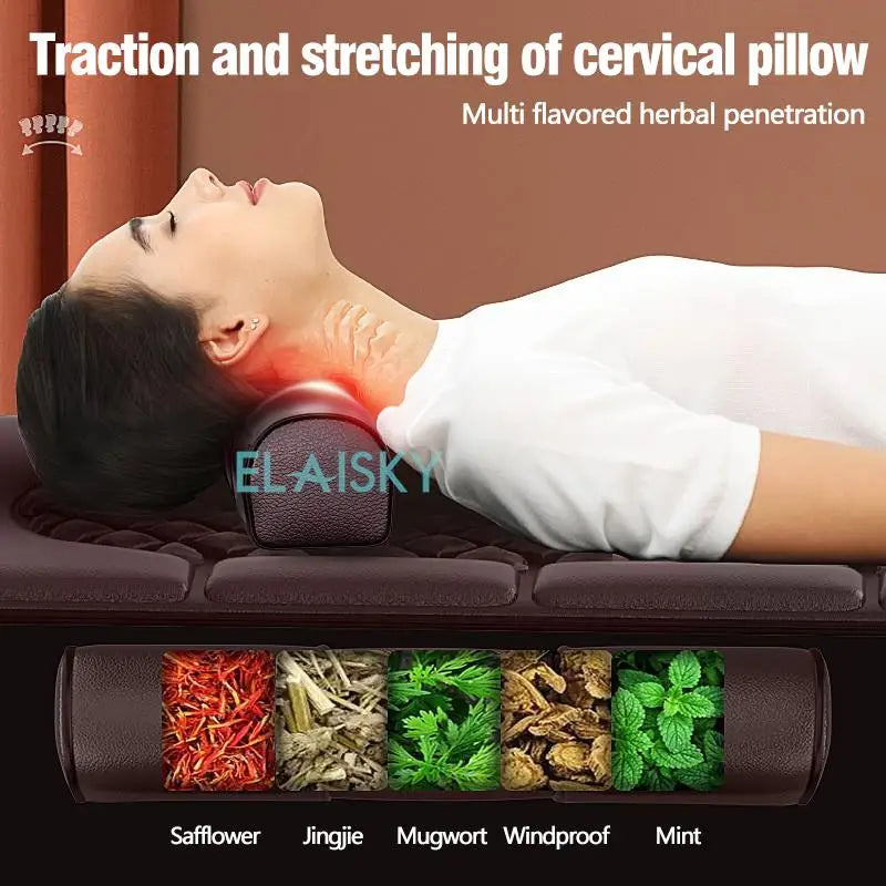 From USA Electric Massage Mattress Vibrating Heating Infrared Massager Cushion For Neck Back Foot Full Body Pain Stress Relief