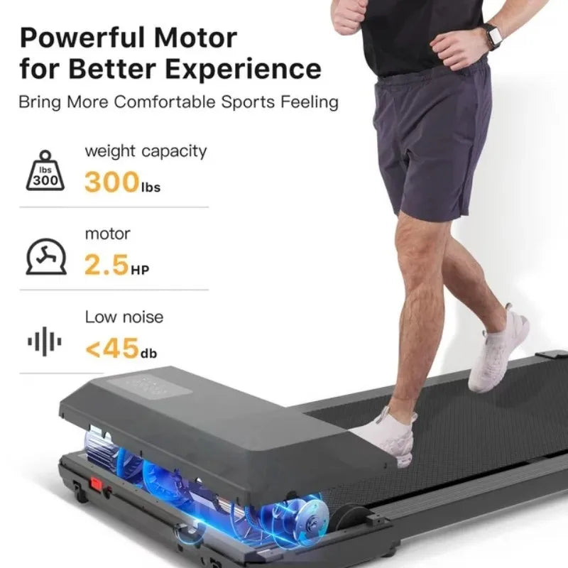 Walking Pad 2.5HP Remote Control Under Desk Treadmill 136KG Capacity Portable Walking Machine for Home Multi-Runner Races Speed