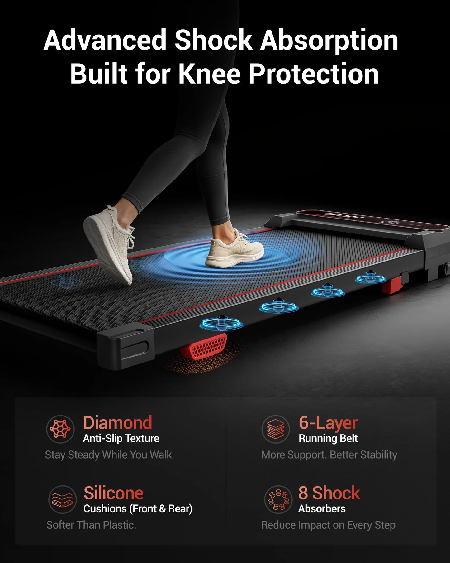 Foldable Walking Pad Treadmill, Under Desk Walking Machine for Home Office, Portable Compact Electric Treadmill with LED Display