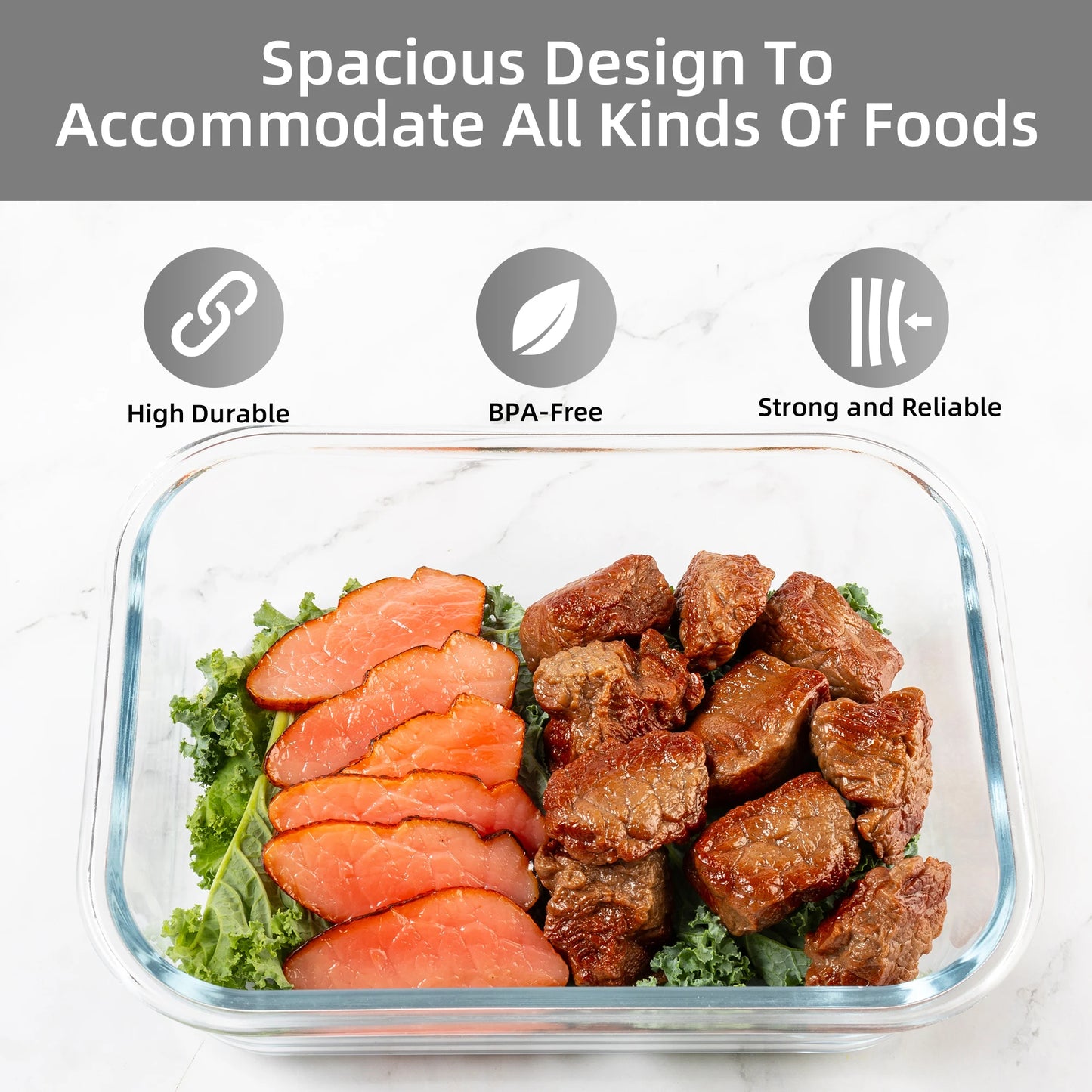 16-Piece Glass Food Storage Containers Set, Leakproof Airtight BPA-Free, Microwave & Oven Safe, Stackable Kitchen Organizers