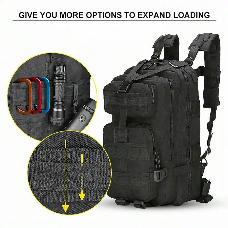 Large Tactical Backpack With Molle System For Outdoor Travel Hiking Camping