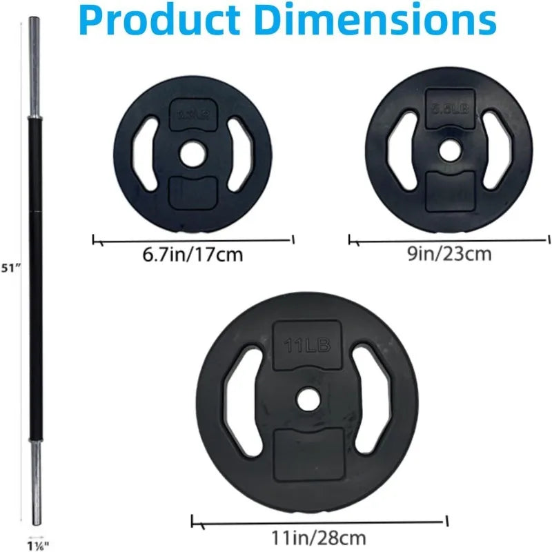 Large Fitness Equipment 40 Lbs Barbell Weight Set Adjustable Free Weights for Home and Gym Workout