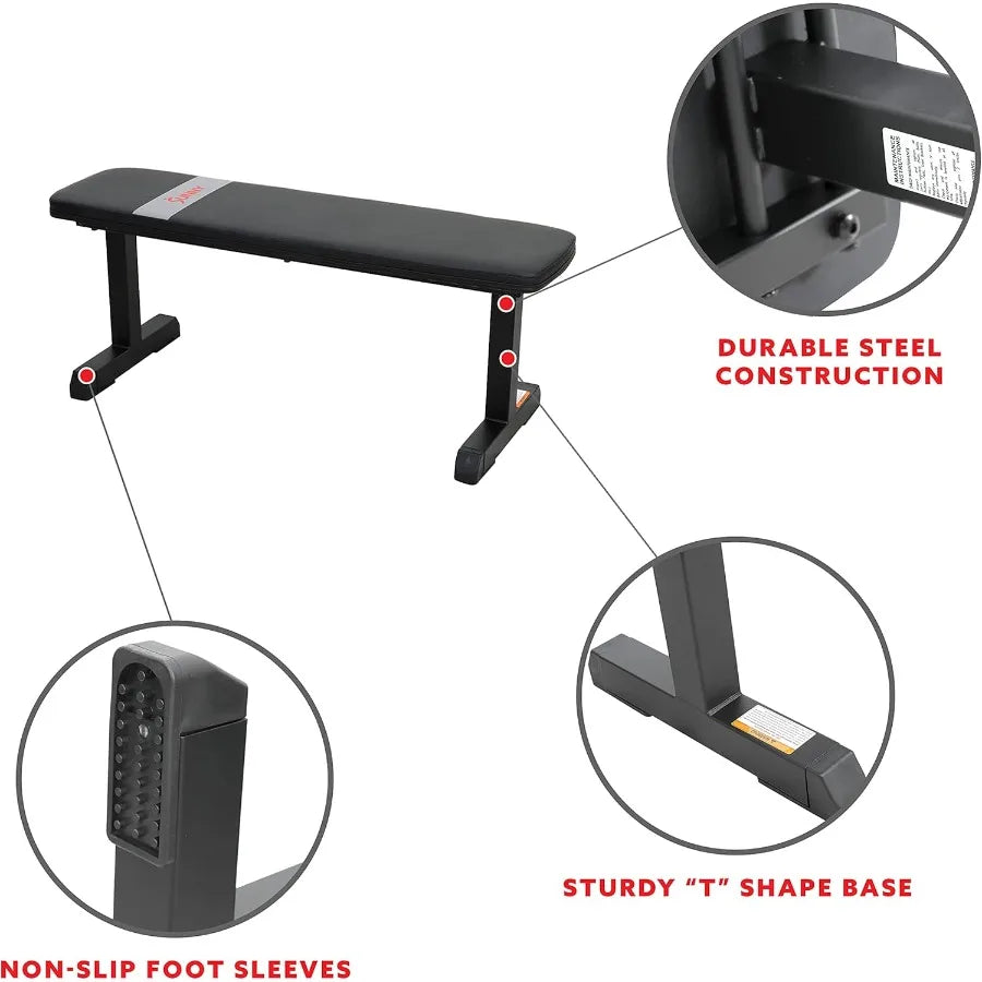 Flat Weight Bench Optional Dumbbell Rack for Strength Training, Full Body Workout, Exercise, Home Gym