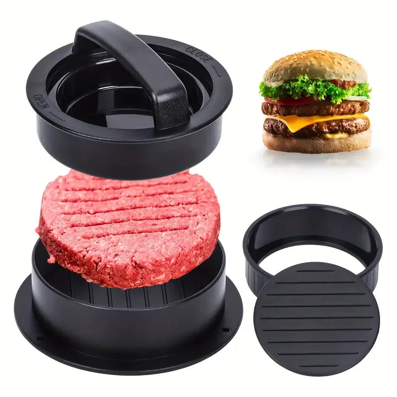 Burger Press Mold & Patty Press Maker -3 in 1 Stuffed Hamburger Patty Maker Perfect for Beef, Chicken Patties