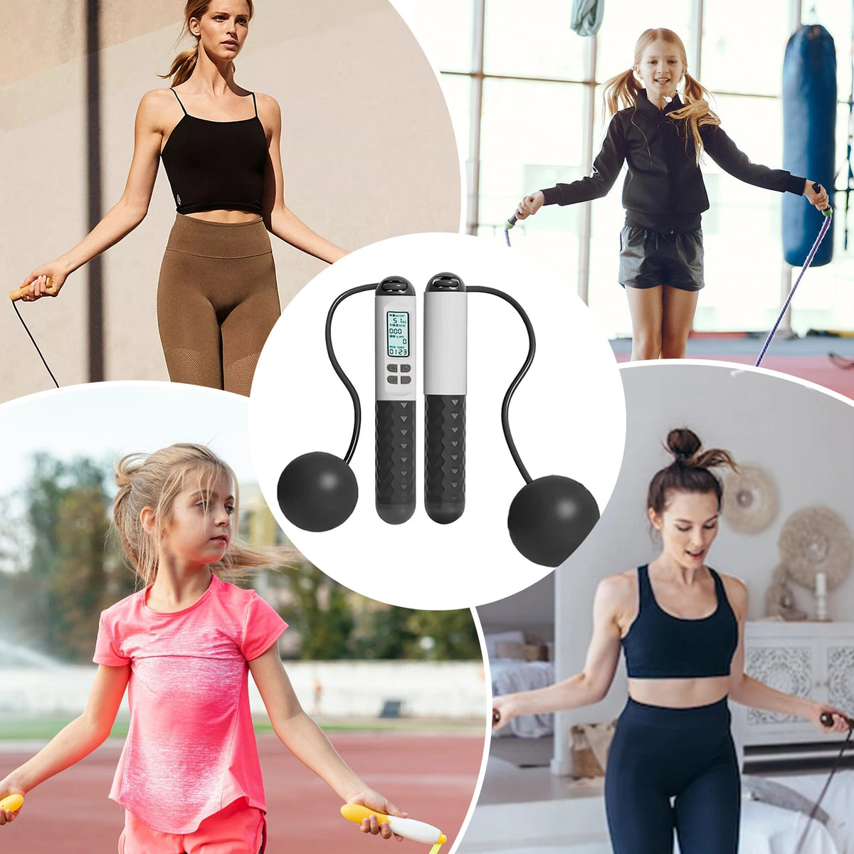 Professional Women's Fitness Jump Ropes Soft Handle No Weight Bearing Indoor Gym Workout Tool Fat Loss Exercise Equipments