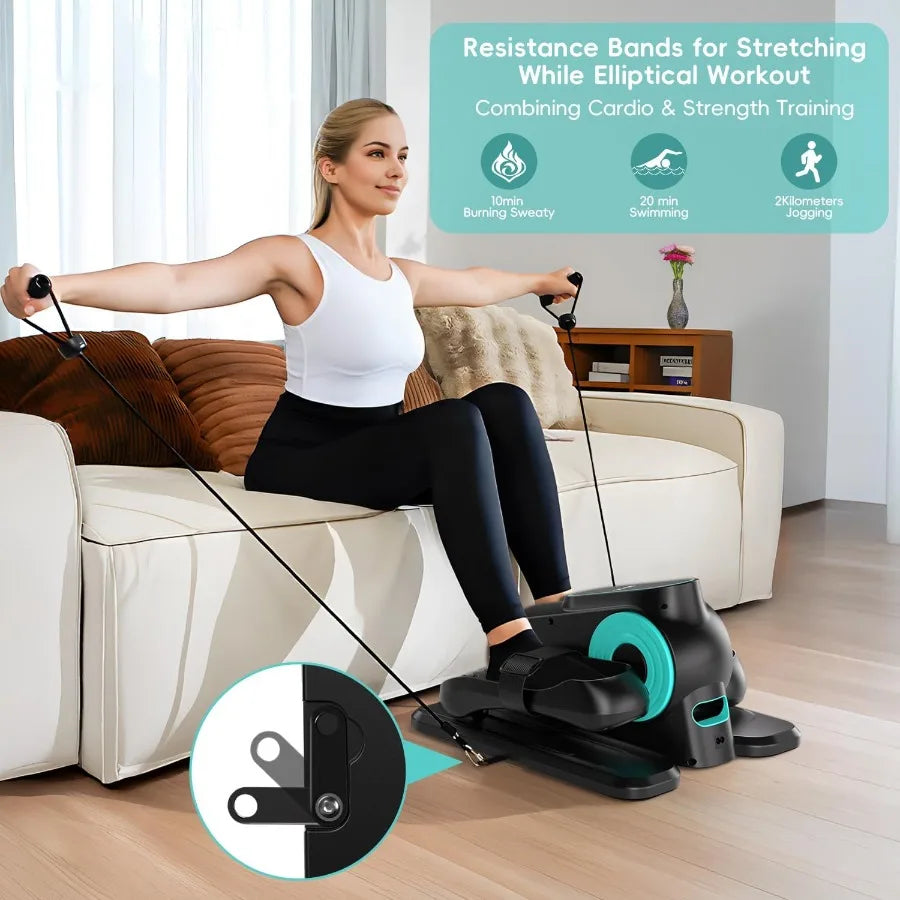 Under Desk Elliptical Machine Ellipse Leg Exerciser for Seniors Fully Assembled Quiet and Portable Electric Seated Pedal Exerci
