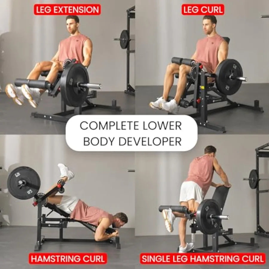 Adjustable Weight Bench with Leg Extension and Curl Machine, Total Body Bench for Home Gym, Great for Bench Press, Sit Ups, Preacher Curl, Hip Thrusts and Other Plate-Loaded Exercises