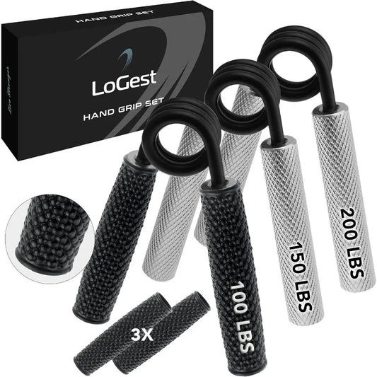 Metal Hand Grip Set 100LB-200LB 3 Pack No Slip HeavyDuty Grip Strengthener with Gift Box Great Wrist and