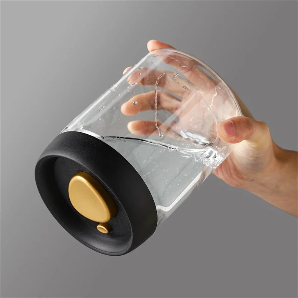 1pc Coffee Beans Vacuum Sealed Tank Household Glass Food Storage Tank For Moisture-proof Air Extraction