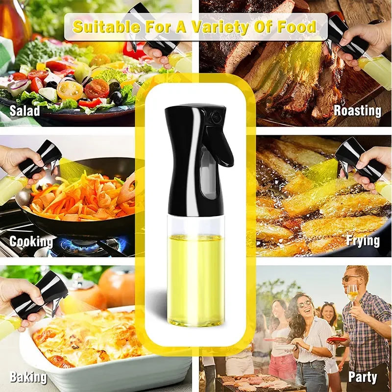 200/300/500ml Oil Spray Bottle BBQ Cooking Olive Oil Sprayer Plastic Baking Oil Spray Empty Bottle Vinegar Bottle Or Oil brush
