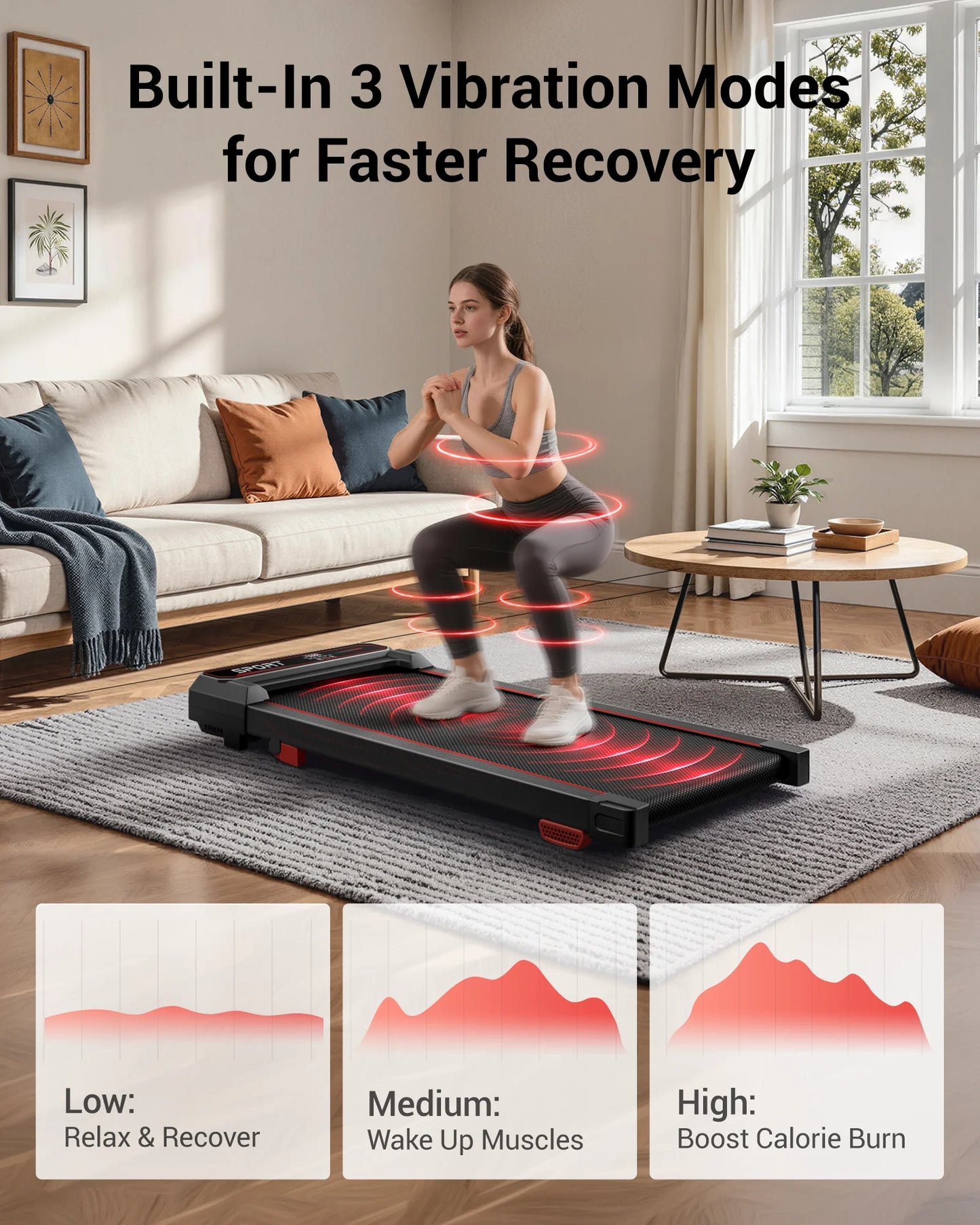 Foldable Walking Pad Treadmill, Under Desk Walking Machine for Home Office, Portable Compact Electric Treadmill with LED Display