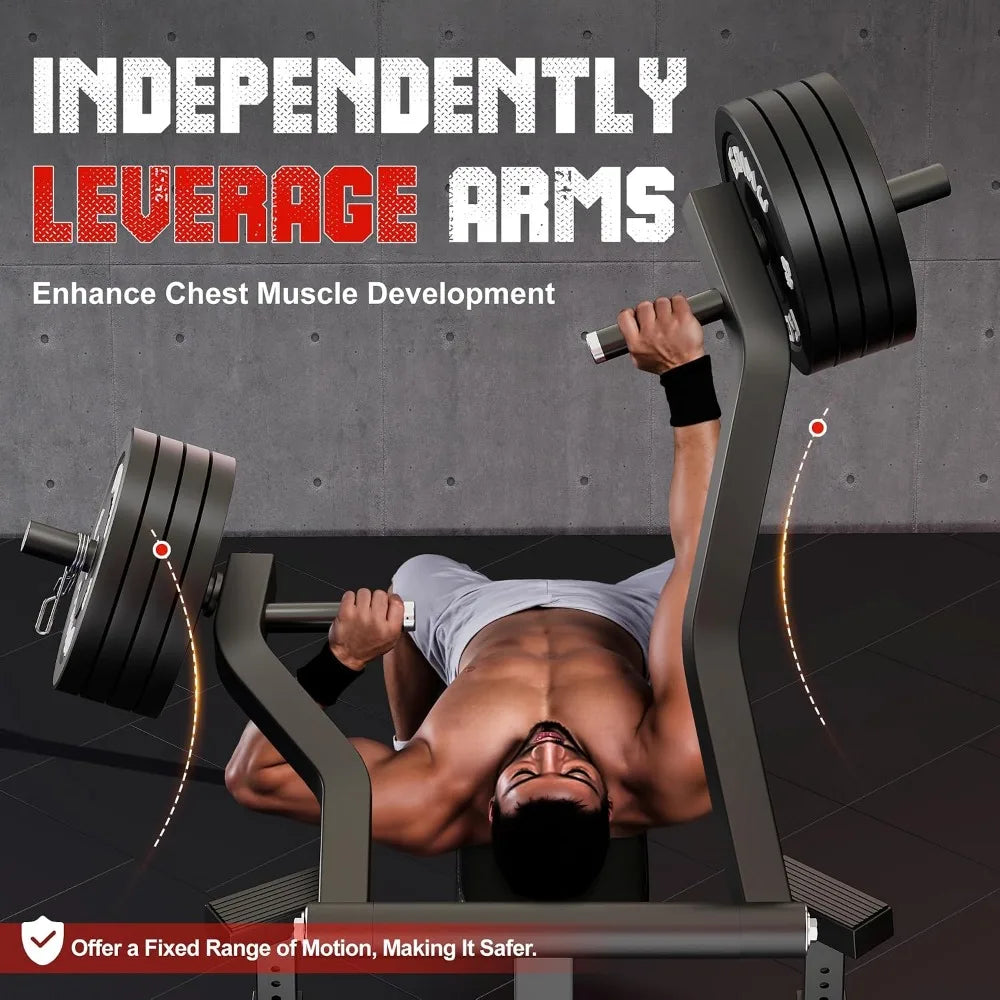 Chest Press Machine with Independent Arms, Adjustable Bench for Home Gym