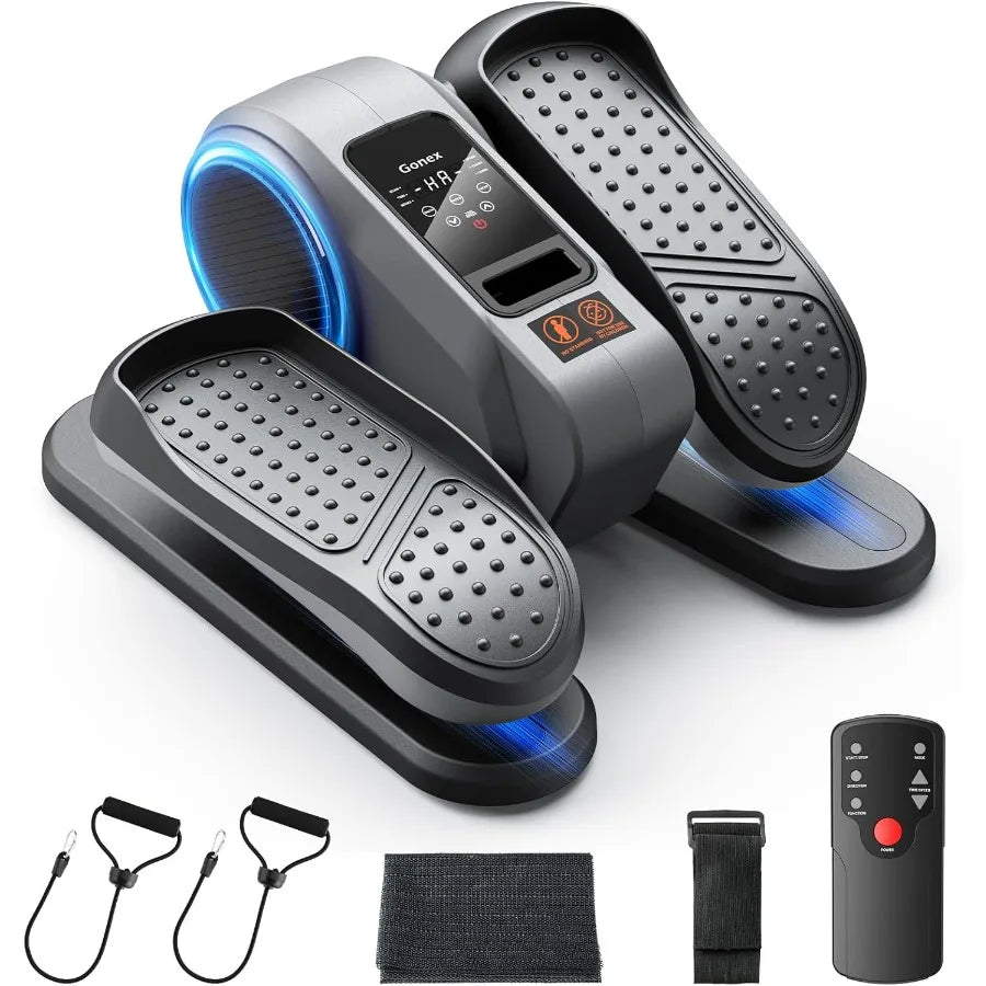 Under Desk Elliptical Exercise Machine for Seniors Electric Ellipse Leg Exerciser with Remote 16 Adjustable Speeds Manual and 1