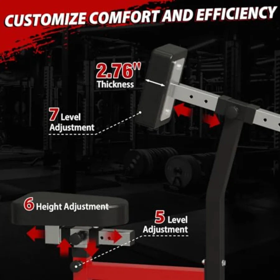 Seated Row Machine, Back Machines Home Gym Plate Loaded, Adjustable Back Workout Equipment LAT Machine, with Independent Arms &