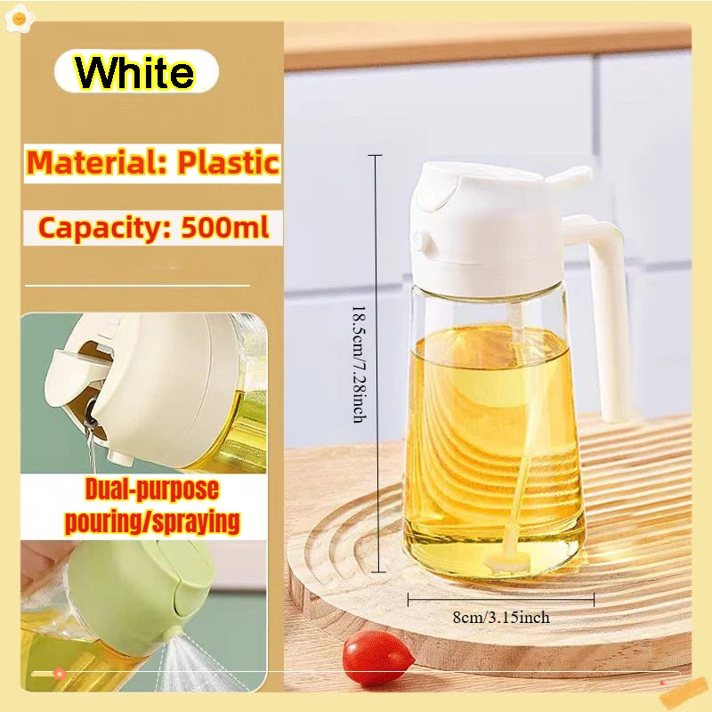 200/300/500ml Oil Spray Bottle BBQ Cooking Olive Oil Sprayer Plastic Baking Oil Spray Empty Bottle Vinegar Bottle Or Oil brush