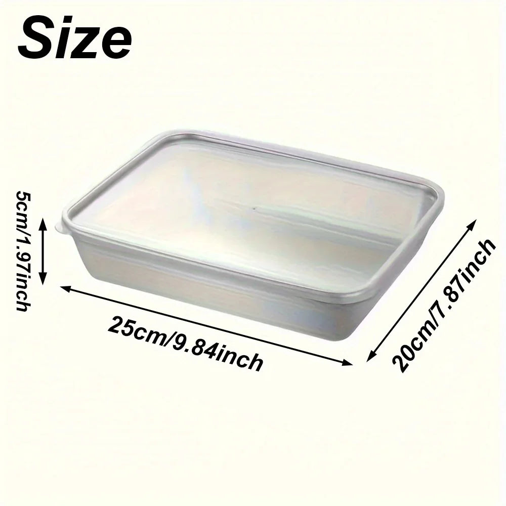 3pcs Stainless Steel Food Containers & Lunch Box, Leakproof Stackable Clear Lids, Kitchen Items