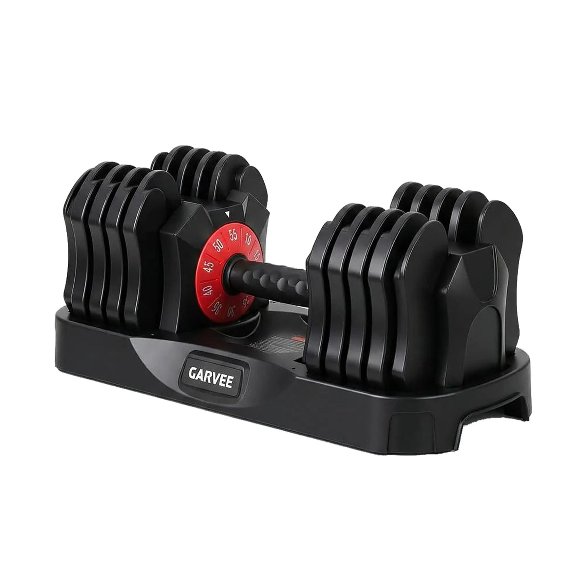 Adjustable Dumbbell with Storage Tray, Cast Iron Quick Dial Hand Weight with Anti-Slip Knurled Handle, 11.34 KG Single Dumbbell for Home Gym Full Body Strength Training