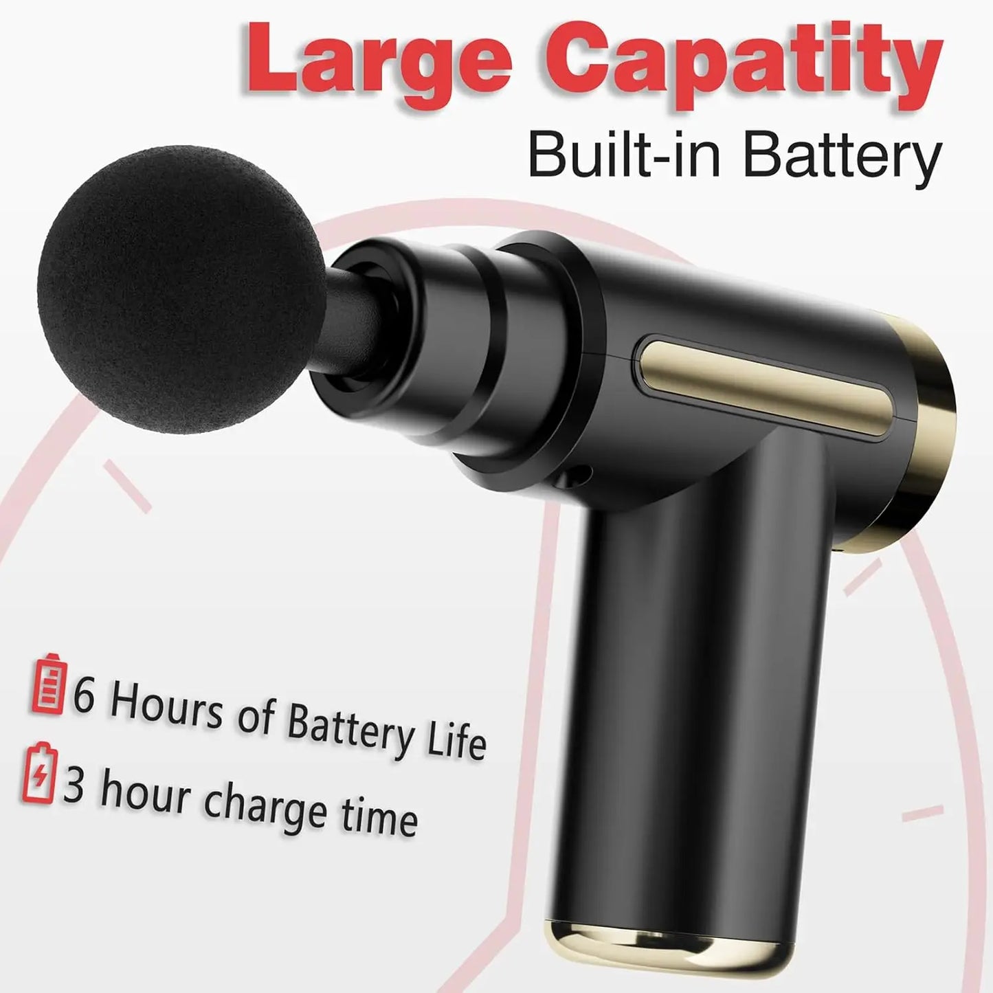 Massage Gun Deep Tissue for Pain Relief with 4 Massage Heads & 6 Speeds, Electric Mini Handheld Body Massager for Any Pain Relief, Best Gifts for Dad and Mom