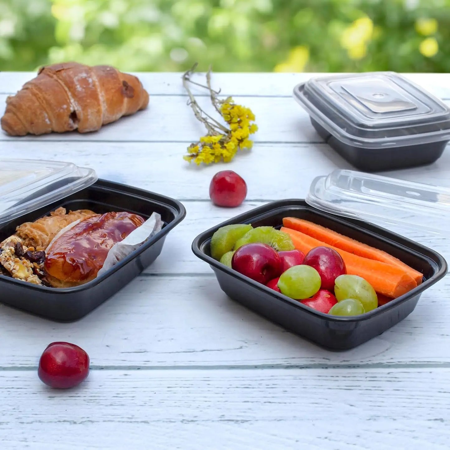 12 oz Meal Prep Containers with Lids, 50 Pack Reusable Microwaveable Dishwasher Freezer Safe Food Storage Boxes for Portion