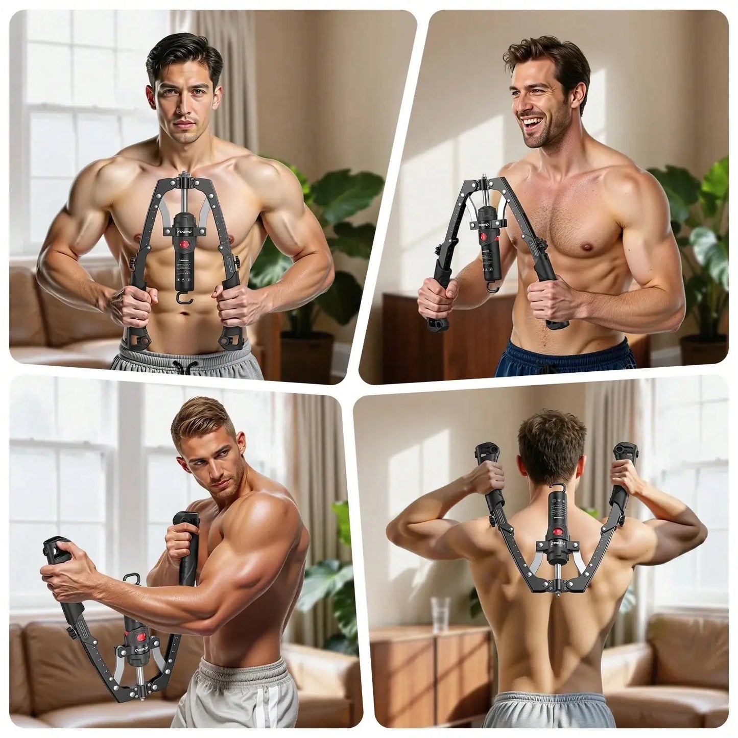 2-IN-1 Arm Trainer With Ab Roller Wheel, Adjustable 22-440lbs Hydraulic Power Chest, Shoulders, Forearm, Triceps &Amp; Core Muscle Strengthener (Includes Backpack & Pad)
