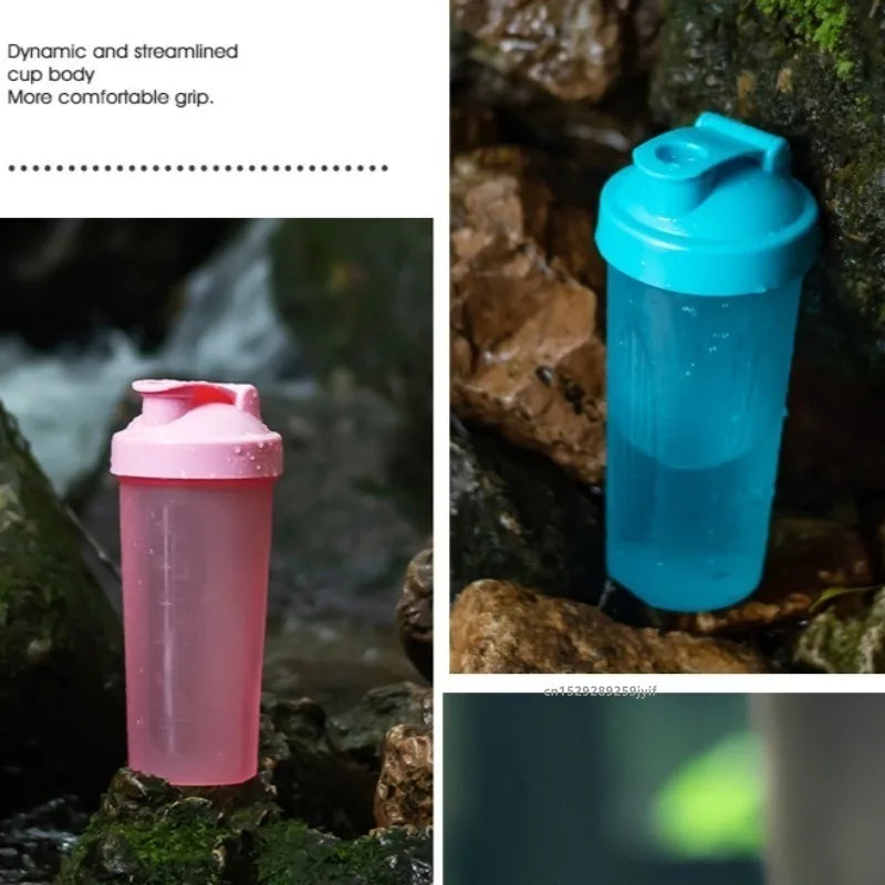 1pc Portable Protein Shaker 400ml/600ml Fitness Bottle with Whisk Ball for Fitness Enthusiasts Athletes For Outdoor Gym Sports