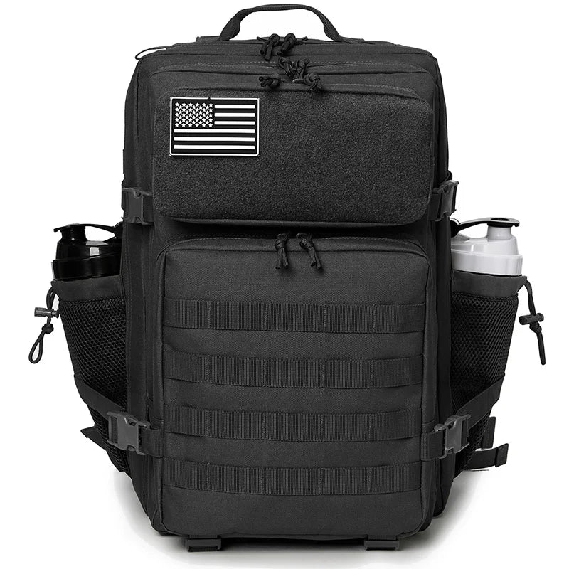 45L Tactical Backpack Survival Bag Hunting MOLLE Backpack GYM For Men EDC Outdoor Hiking Rucksack With Bottle Holder