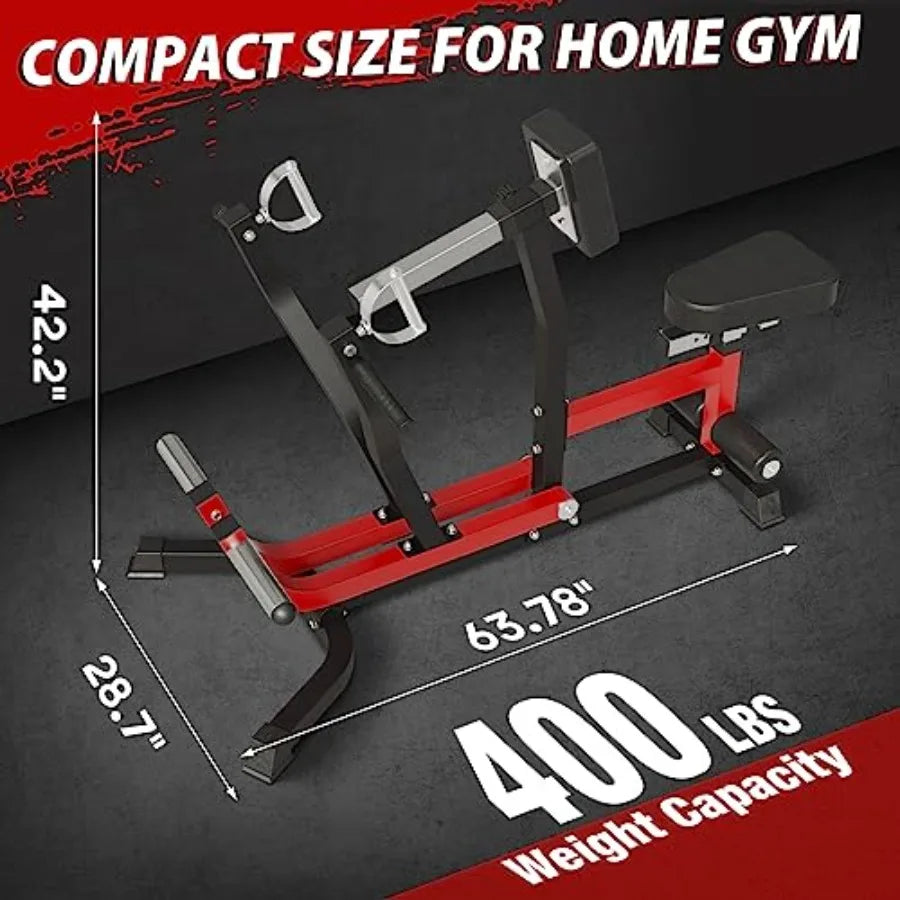 Seated Row Machine, Back Machines Home Gym Plate Loaded, Adjustable Back Workout Equipment LAT Machine, with Independent Arms &