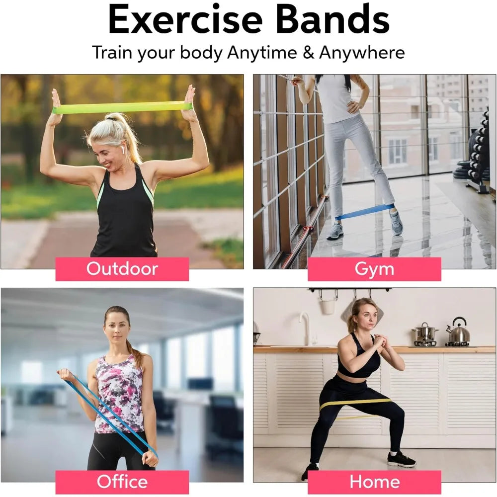 Professional Resistance Bands Set for Full Body Workout with Carry Bag 5 Multi-Level Tubes Latex Exercise Bands for Strength Training Muscle Building Physical Therapy Pilates Yoga Home Gym Fitness Equipment for Men Women