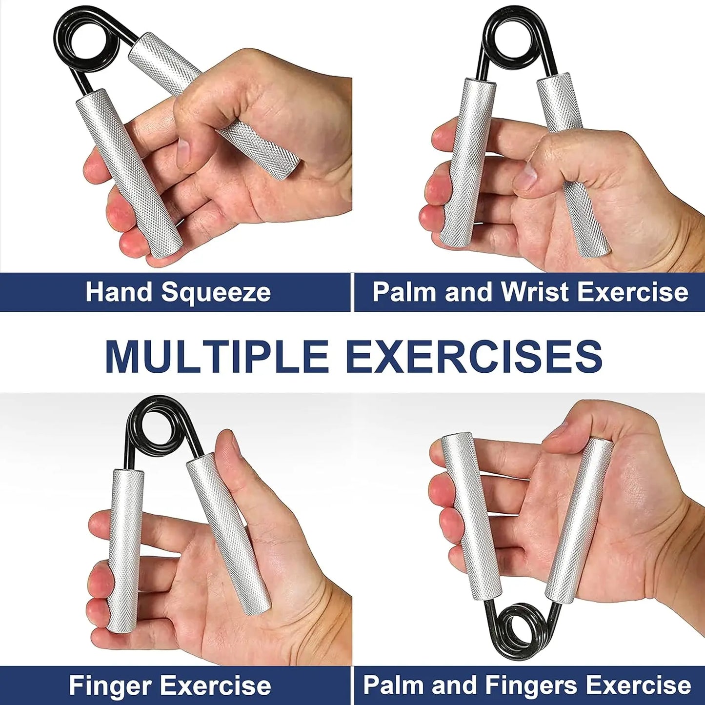 Metal Hand Grip Strengthener, Forearm Workout Trainer for Men and Women, Adjustable 50LB-350LB, Non-Slip Design