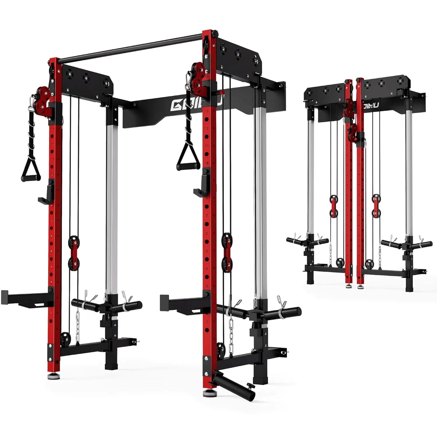 WM3-V4 Folding Squat Rack, Wall Mounted Power Rack with Dual Independent Pulley System, Functional Trainer with 5, Custom