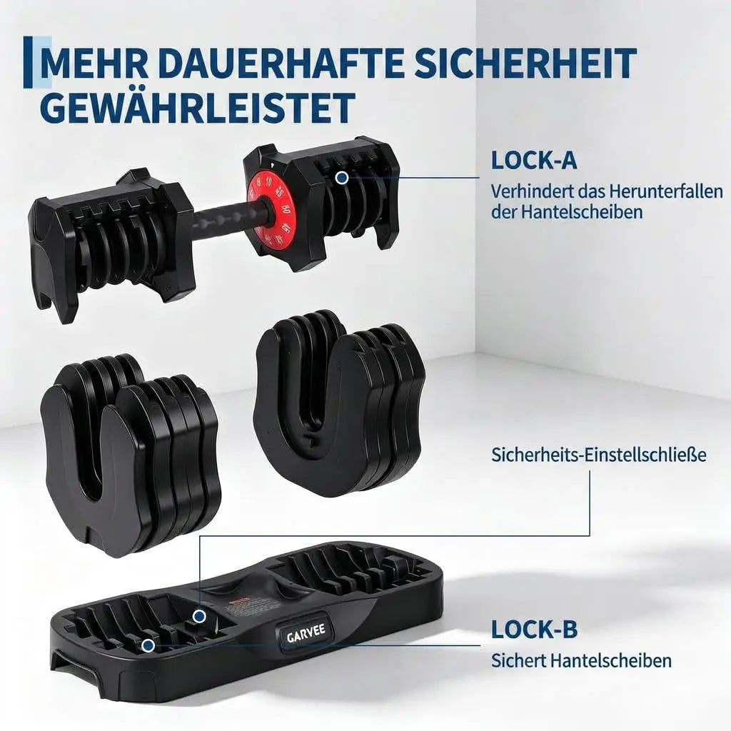 Adjustable Dumbbell with Storage Tray, Cast Iron Quick Dial Hand Weight with Anti-Slip Knurled Handle, 11.34 KG Single Dumbbell for Home Gym Full Body Strength Training