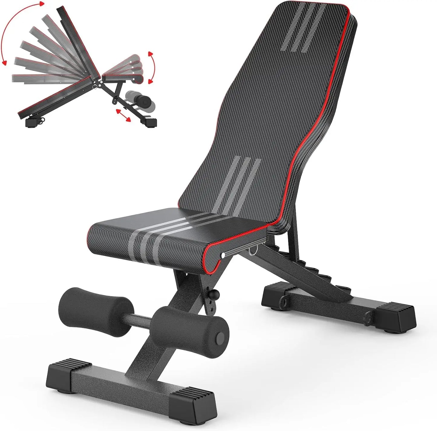 6-in-1 Adjustable Weight Bench Set for Home Gym - Leg Press, Preacher Curl, Squat Rack