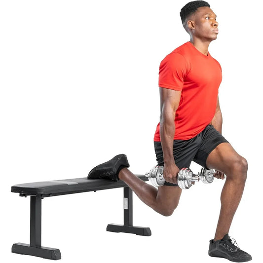 Flat Weight Bench Optional Dumbbell Rack for Strength Training, Full Body Workout, Exercise, Home Gym