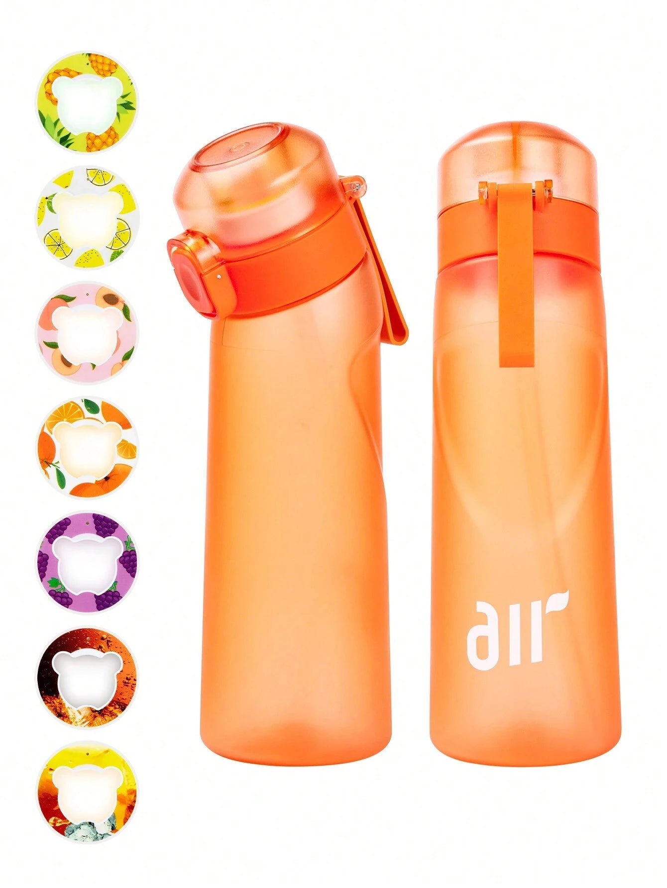 1pc Air Water Bottle with 1pc Random Flavor Pods Portable Transparent with Straw Leak Proof Suitable for Outdoor Sports